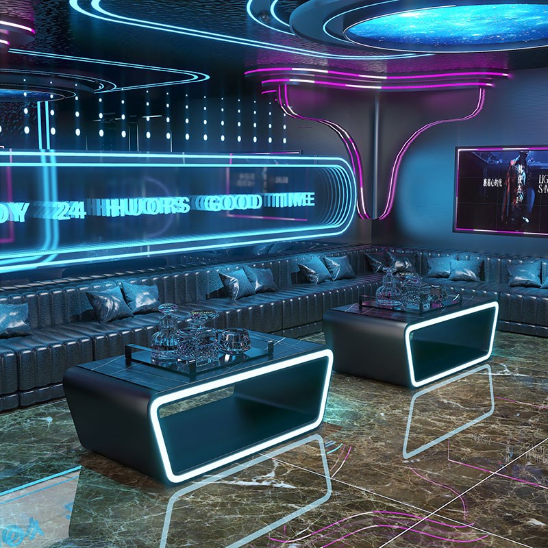 ktv发光茶几酒吧歌厅清吧大理石会所吧I台散台专用不锈钢岩板桌子