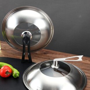 304不锈钢锅盖家用炒菜通用炒锅圆形玻璃30寸32cm汤锅34厘米盖子