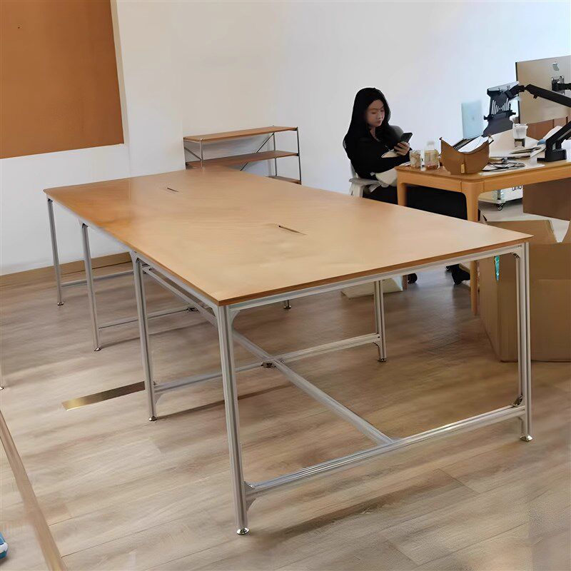 桦木办公桌简约洽谈铝材会议桌书桌E办公桌大班桌工作台创意海洋