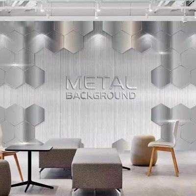 3d立体铁皮金属壁纸科技感办公室公司前台背景墙纸电竞馆网咖墙布,家装主材,无纺布墙纸,淘宝优惠券,粉丝福利购,淘宝优惠卷