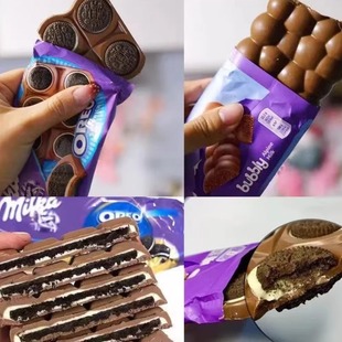 妙卡 巧克力Milka奥利奥夹心气泡榛子牛奶排块奶香浓郁网