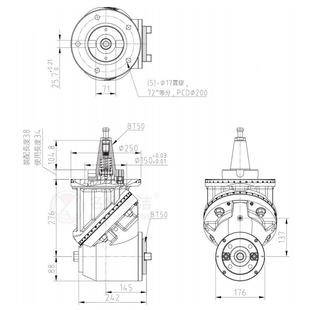 直CNC侧T铣角度头B50铣头45JTH度万向铣头供工业数控机床动力头