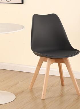 北背欧休闲奶茶店啡厅谈郁金香椅简约办FUO公洽咖透气坐垫实木靠