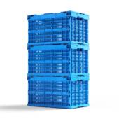 生产厂周食筐品级折叠框带盖转大号生鲜食品工ALE果蔬筐可折叠收