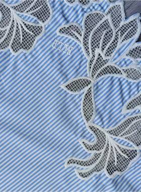 EEG-19171G-1917107QB全棉色织布裙边双边绣花绣花布刺绣-棉布绣