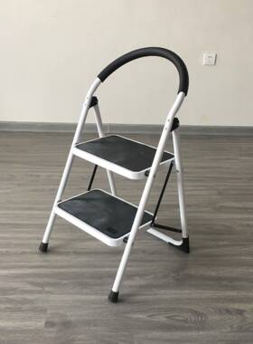 JZ902-2B源头工厂厚圆扶手家用铁梯钢加管可折叠移动防滑人碳字梯