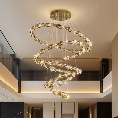 约客代厅吊灯现轻奢简大意式气圆环形复式楼528吊灯餐厅主灯