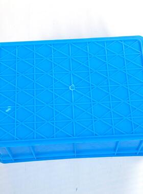 塑周转箱带盖长形物流收TDE纳箱储物整理方箱蓝色强塑胶料箱子度