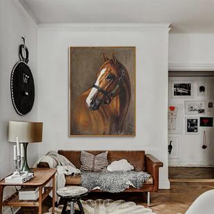 式JA250011小艺术中古风画现代高级众感战马艺挂术客法厅古典百搭