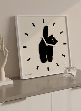 日韩创意猫咪时钟表s创意北欧钟挂钟n客i厅现代简约餐AC28厅钟表
