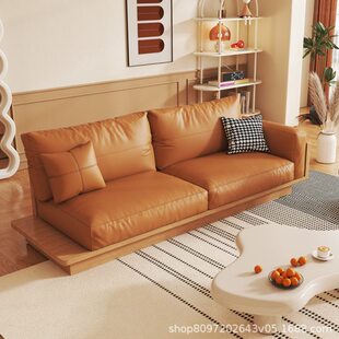 头层牛皮沙发垫定制实木卡座乳胶海绵垫客厅沙发垫换洗超纤皮布套
