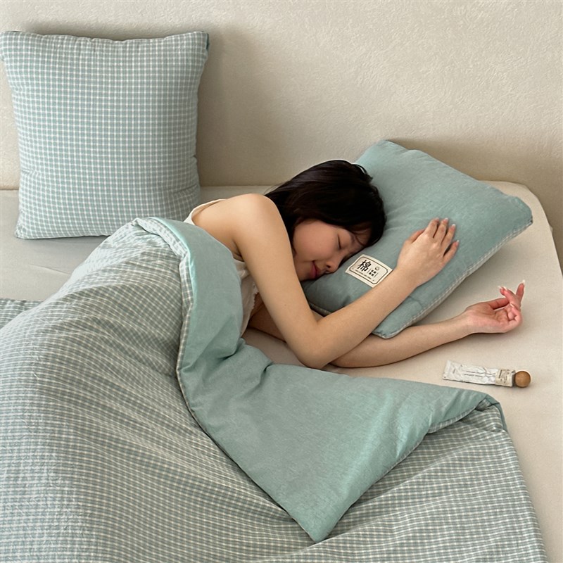 汽车抱枕被两用简约条格r全棉二合一办公室沙发午睡折叠便携枕头
