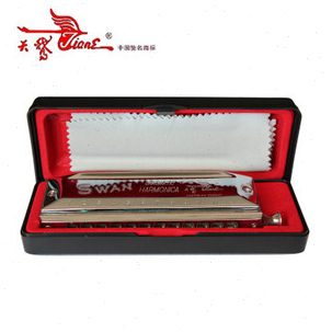 天鹅牌半音阶口琴SW1248 圆吹孔12孔48音专业演奏12孔口琴
