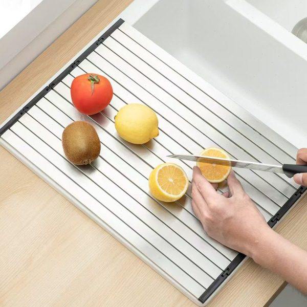 折叠切菜板抗菌家用解冻除霜304不锈钢砧板收纳切菜沥水碗架,厨房/烹饪用具,导热盘/解冻盘,淘宝优惠券,粉丝福利购,淘宝优惠卷