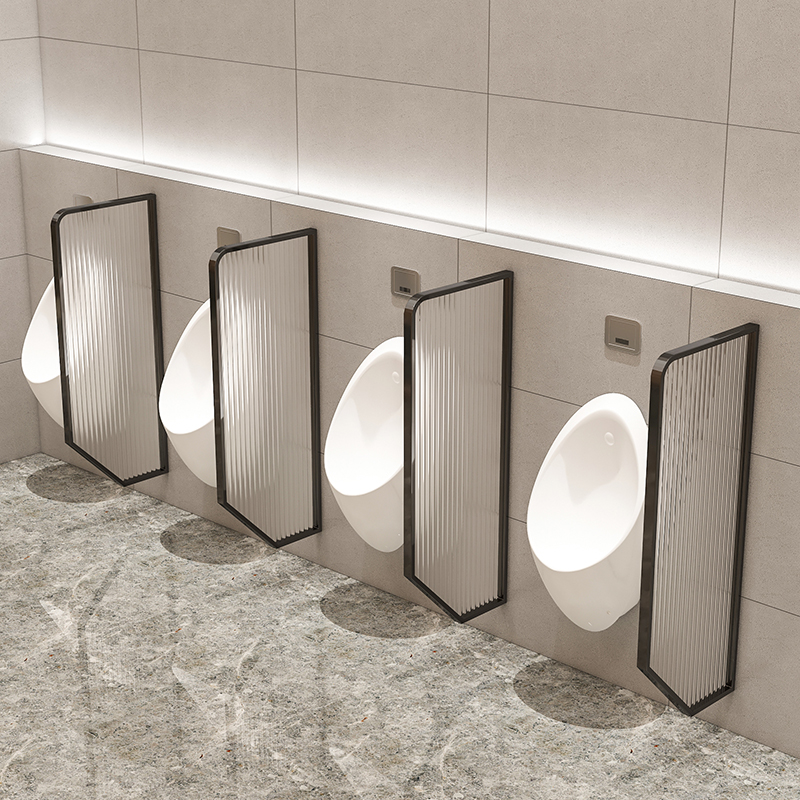 不锈钢小便斗玻璃k挡板男厕小便池隔板公共厕所隔断板卫生间隔断