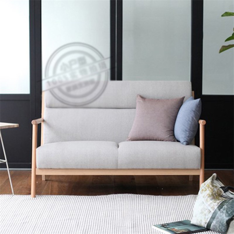 厂家供应 简g约全实木小户型客厅布艺沙发 客厅家具实木沙发