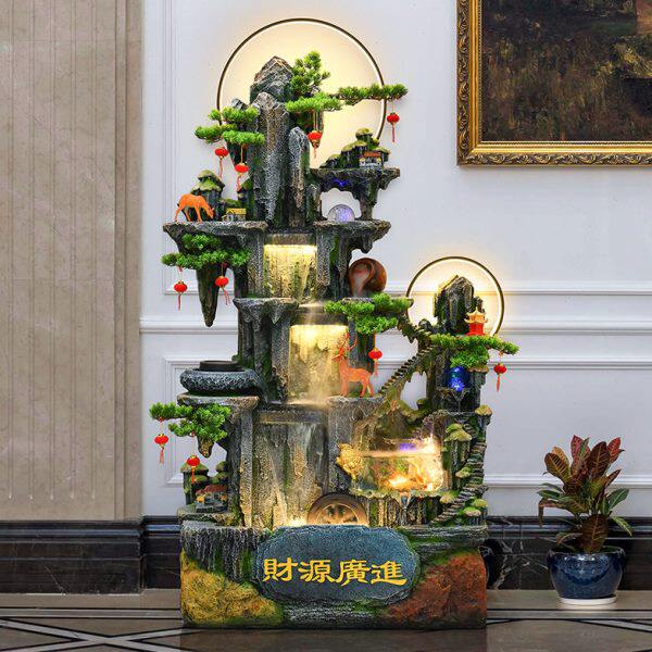 假山流水喷泉招财阳台客厅庭院公司水景观摆件循环水幕墙鱼池造景
