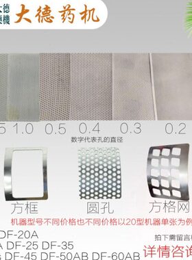 大德牌流水式粉碎机各种规格筛网片DF15 20 25 35 40 45 50 60