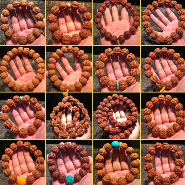 文玩把玩野生小众小核桃手串手持矮桩方肚京八棱门头沟元宝磨盘