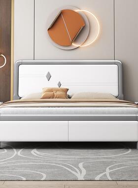 实木床现代.简约DYV白色18米米单双家用主卧小户型人1.5储物主卧
