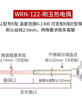 WN-32/122陶瓷管13030度K型S型铂铑WRP-R10型马弗炉热电偶IOE耐1