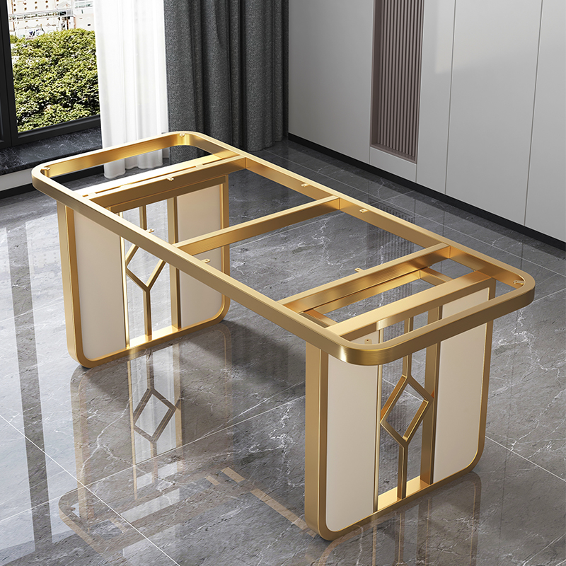 意式轻奢不锈钢桌腿桌脚桌架支架定制大理石岩板餐桌桌Z腿金属底