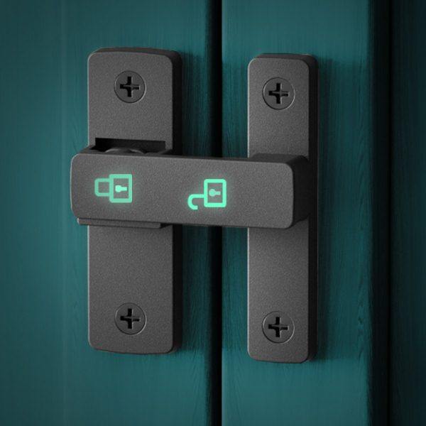 免打孔门扣90度推拉门锁插销谷仓移门锁扣卡扣搭扣简易卫生间门栓