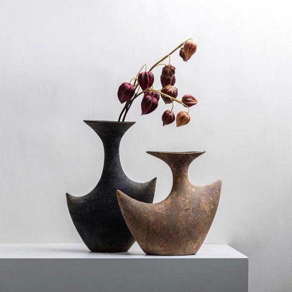 侘寂风双肩摆件民宿家居简约花瓶陶瓷别墅客厅简约高级感软装,家居饰品,花瓶,淘宝优惠券,粉丝福利购,淘宝优惠卷