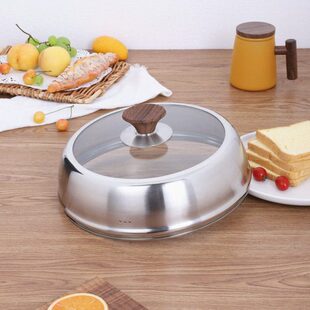 加高锅盖炒锅蒸锅盖子26CM28cm32可视加厚家用不锈钢高拱盖子配盖