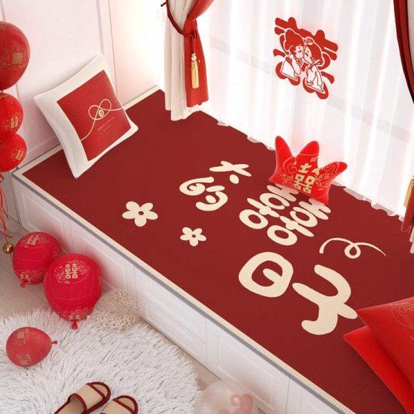 结婚喜字飘窗垫窗台垫婚房布置新款床边毯新房装饰品喜庆阳台垫子,居家布艺,飘窗垫,淘宝优惠券,粉丝福利购,淘宝优惠卷