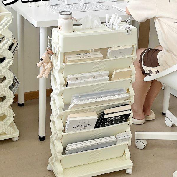 多功能书桌旁收纳置物架可移动带轮学生教室桌边卧室床头多层书架,收纳整理,书桌收纳置物架,淘宝优惠券,粉丝福利购,淘宝优惠卷