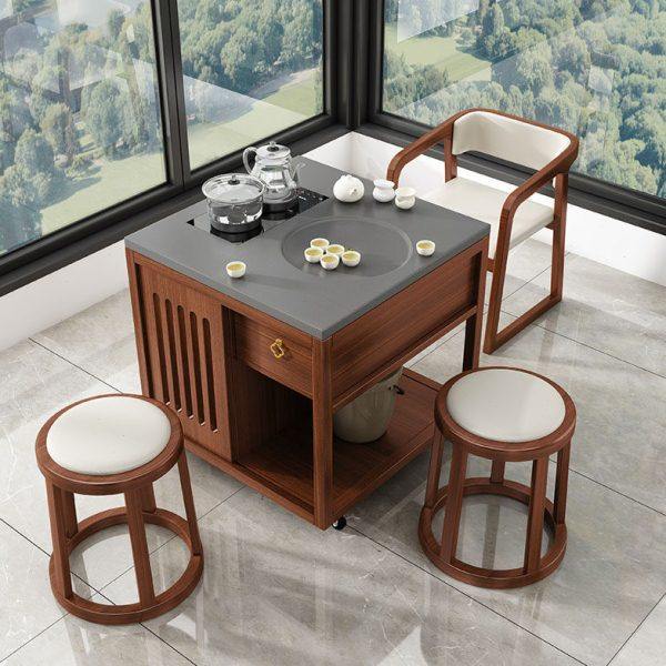 恬梦家居家用移动茶台茶桌阳台实木一米小型茶桌椅组合2024新款,住宅家具,家用茶台/茶桌,淘宝优惠券,粉丝福利购,淘宝优惠卷