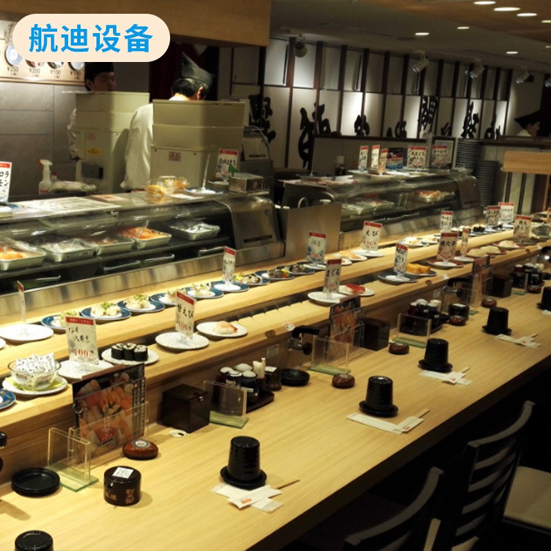 厂家供应仿木纹寿司设备   旋转发光回转寿司输送设备