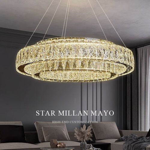 帕莎2024年新款创意个性轻奢水晶吊灯圆环形客厅卧室书房餐厅吊灯