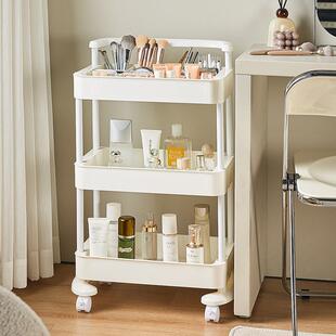推车置物架厨房家用塑料落地收纳架多层带轮可移动浴室夹缝小推车
