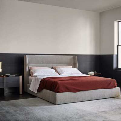 QS克洛伊意式高端进口poliform棉麻布艺床极简主卧大床现代简约真