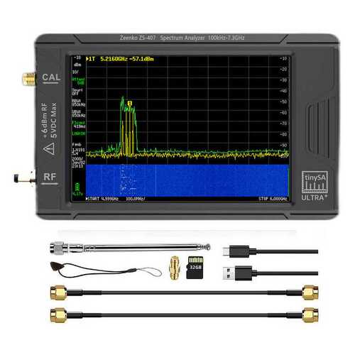tinySA ULTRA 4寸屏手持式射频频谱分析仪100k-7.3GHz信号发生器