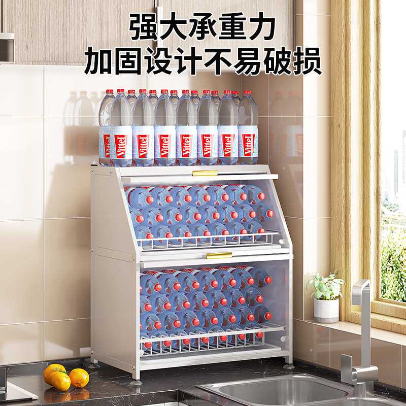 厨房沥水碗碟架带门防尘碗筷收纳架抽拉式碗盘置物架多层台面柜子