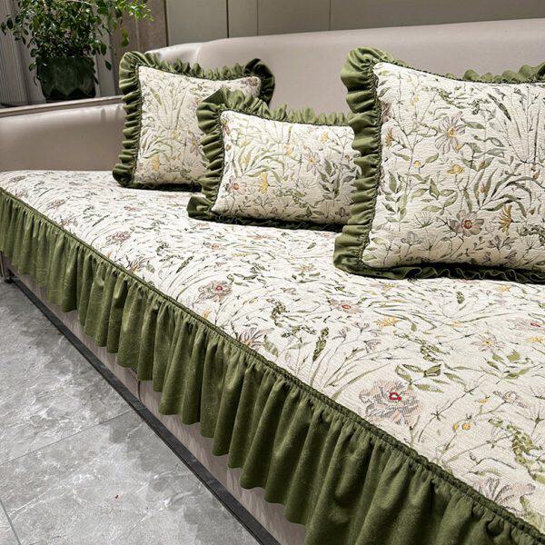 田园风沙发垫2024新款四季通用防滑欧美法式高档奢华坐垫套罩定制