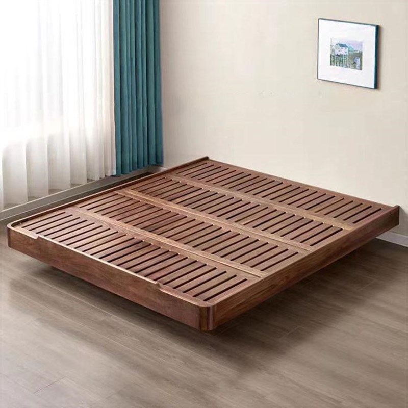 北美黑胡桃木悬浮床无床头床榻A榻米床小户型床全实木床床架矮床