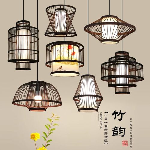 中式餐厅竹编灯笼日式寿司店韩式料理复J古吊灯酒楼民宿火锅店灯