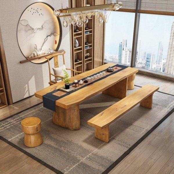 家用原木大板茶桌椅组合一体茶台新中式实木茶桌全套公室功夫茶,商业/办公家具,茶台/茶桌,淘宝优惠券,粉丝福利购,淘宝优惠卷