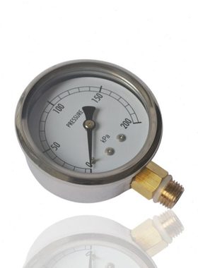 不锈钢压力表微压膜盒压力表千帕压力表径向YB60 200KPA工厂直供