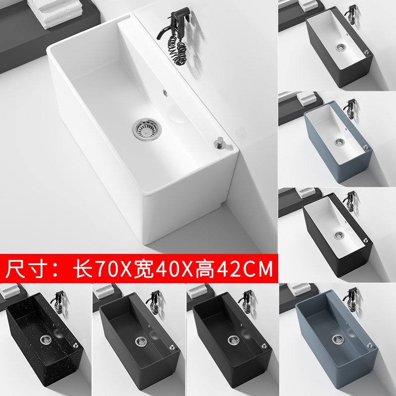 新款拖把池特大号超长池陶瓷长方形灰色阳台O家用墩布池拖布池落