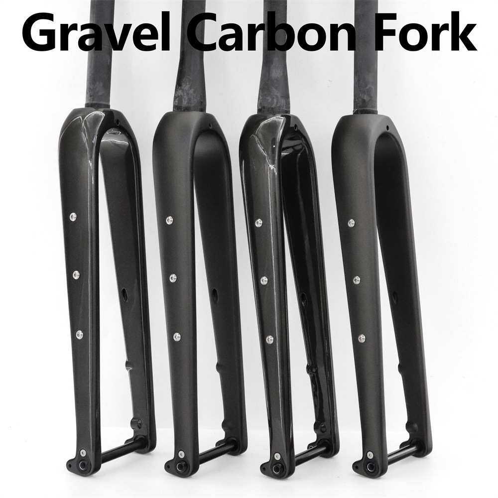 Gravel碳纤维自行车前叉700C公路越野T800前叉桶轴开档100*12MM