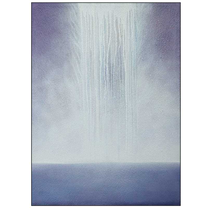 油画手绘《飞瀑》客厅抽象装饰画玄关过道挂画竖版现代简约手工画