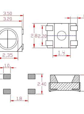 3528幻彩贴片LED灯珠 1210可编程变色 四脚内置IC灯珠 高亮发光管
