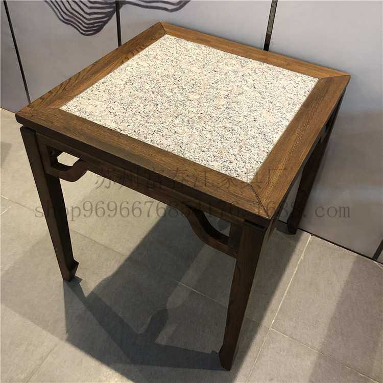 新中式餐桌椅组合厂家简约大理石方凳餐厅商用家具实木桌子板凳