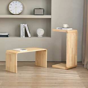 实木可移动阳台床茶几沙发边桌c型u形边几边柜角几简约客厅卧