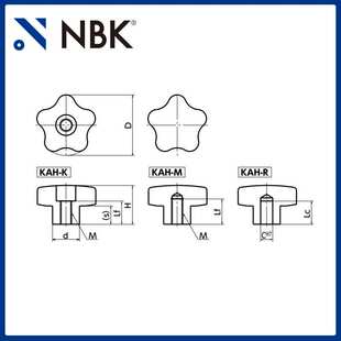 NBK KAH-M 铝合金握把旋钮 多角形内螺纹研磨 机械零件紧固件厂家